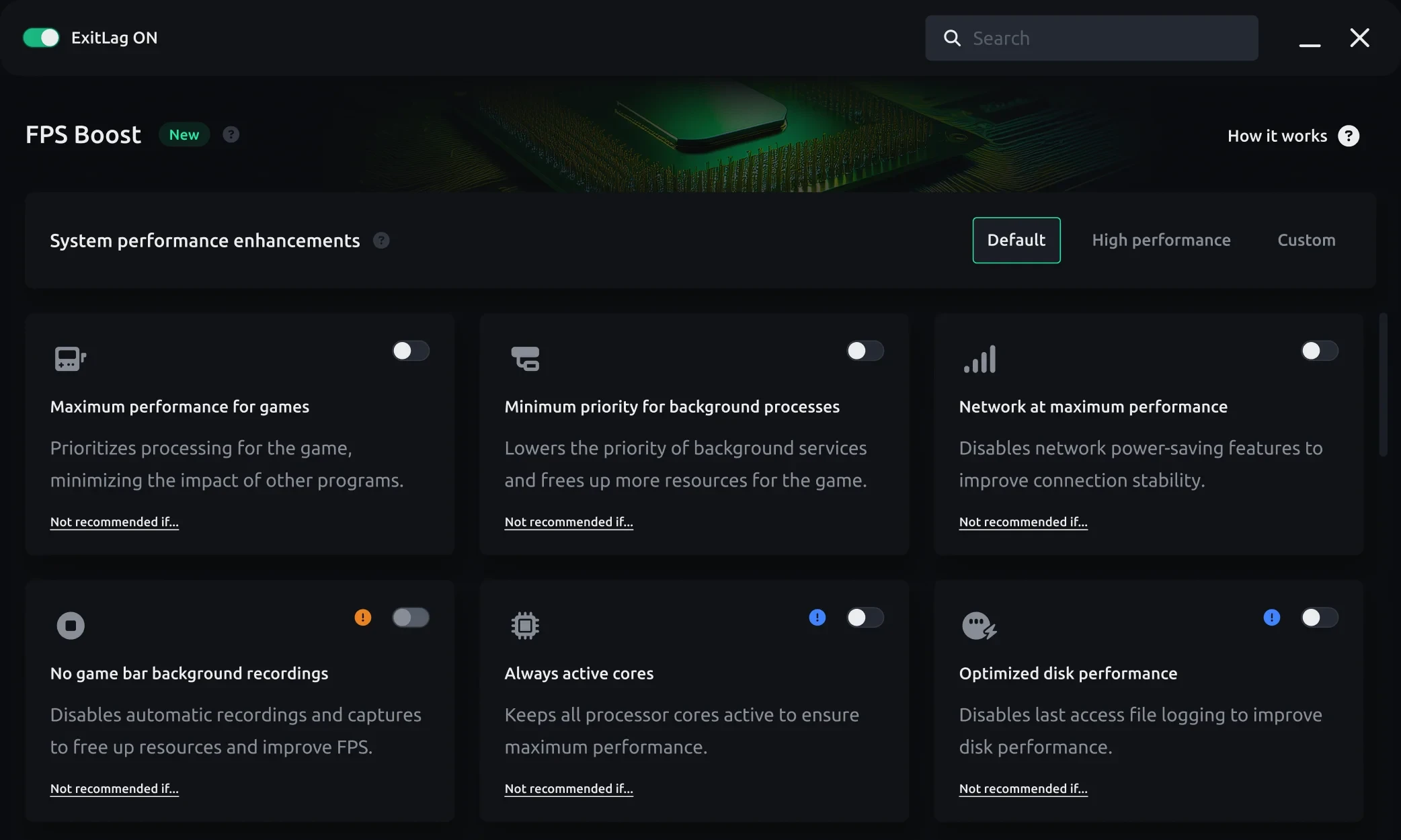 Illustrative image of the ExitLag desktop application