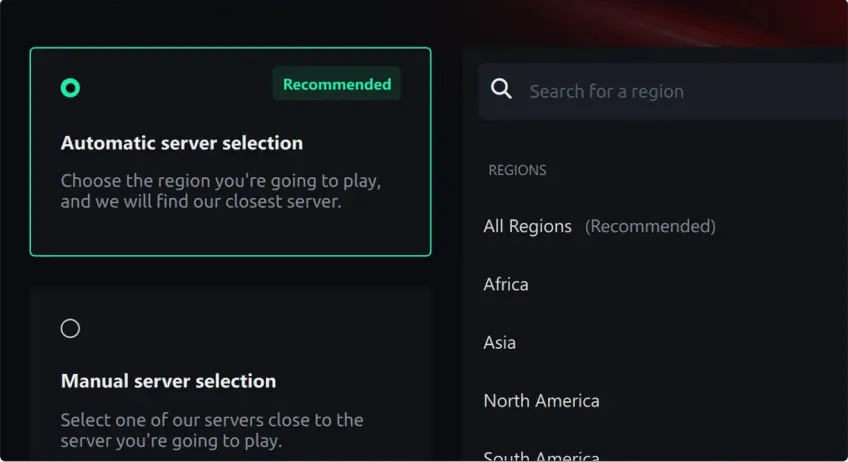 ExitLag game optimization screen