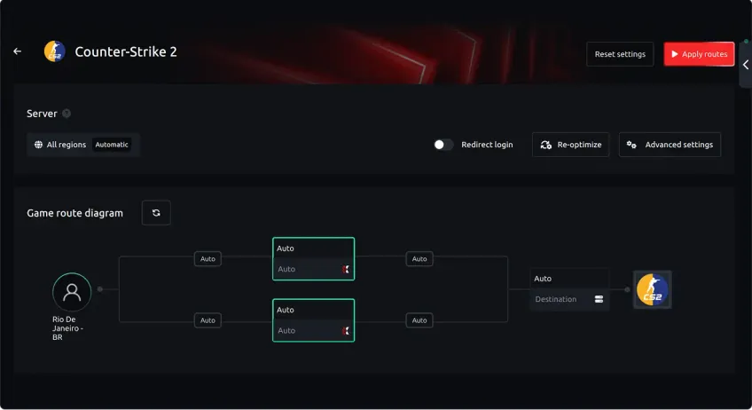 Game running with ExitLag
